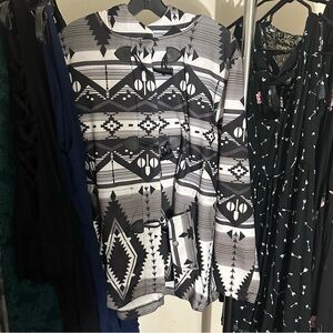 Paper Tee Black and White Geometric Patterned Jacket